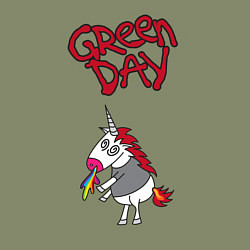 Свитшот хлопковый мужской Green Day Unicorn, цвет: авокадо — фото 2