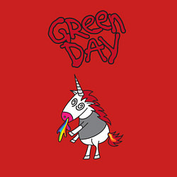 Свитшот хлопковый мужской Green Day Unicorn, цвет: красный — фото 2
