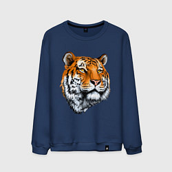 Свитшот хлопковый мужской Тигр, цвет: тёмно-синий