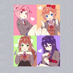 Свитшот хлопковый мужской Girls Doki Doki коллаж, цвет: меланж — фото 2