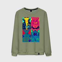 Свитшот хлопковый мужской Gurren Lagann posters, цвет: авокадо