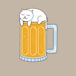 Свитшот хлопковый мужской Beer Cat, цвет: миндальный — фото 2