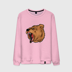 Свитшот хлопковый мужской Медведь, цвет: светло-розовый
