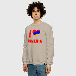 Свитшот хлопковый мужской I Love Armenia, цвет: миндальный — фото 2