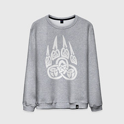 Свитшот хлопковый мужской Символ Велеса Медвежья лапа, цвет: меланж