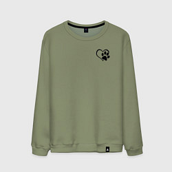 Свитшот хлопковый мужской Котик, цвет: авокадо