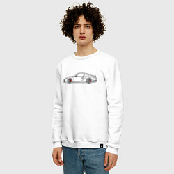 Свитшот хлопковый мужской Porsche 911 Tubro S, цвет: белый — фото 2