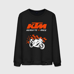 Свитшот хлопковый мужской KTM MOTORCYCLES КТМ МОТОЦИКЛЫ, цвет: черный
