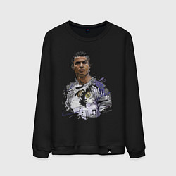Свитшот хлопковый мужской Cristiano Ronaldo Manchester United Portugal, цвет: черный