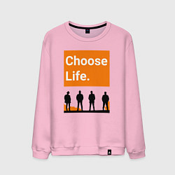 Свитшот хлопковый мужской Choose Life, цвет: светло-розовый
