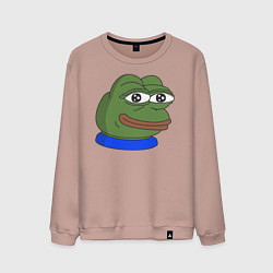 Свитшот хлопковый мужской Лягушонок Пепе, цвет: пыльно-розовый