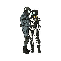 Свитшот хлопковый мужской Влюблённые мотоциклисты, цвет: белый — фото 2