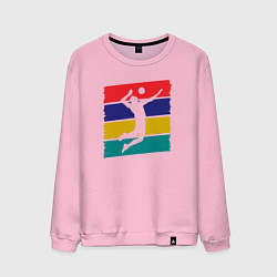 Свитшот хлопковый мужской Color Volley, цвет: светло-розовый