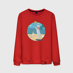 Свитшот хлопковый мужской Cat Volleyball, цвет: красный