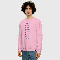Свитшот хлопковый мужской Треугольные иконки, цвет: светло-розовый — фото 2