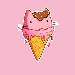 Свитшот хлопковый мужской Cat Ice Cream, цвет: светло-розовый — фото 2