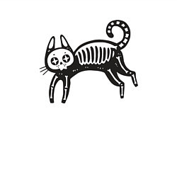 Свитшот хлопковый мужской Skeleton Cat, цвет: белый — фото 2