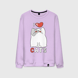 Мужской свитшот I Love Cats