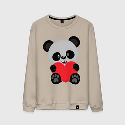 Свитшот хлопковый мужской Love Панда, цвет: миндальный