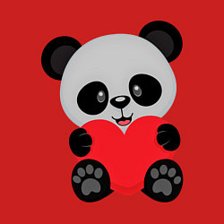 Свитшот хлопковый мужской Love Панда, цвет: красный — фото 2