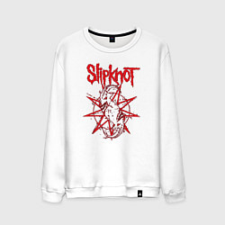 Свитшот хлопковый мужской Slipknot Slip Goats Art, цвет: белый