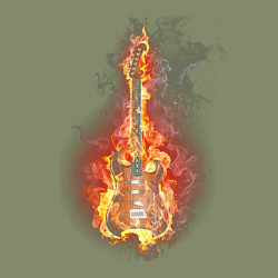 Свитшот хлопковый мужской Огненная гитара, цвет: авокадо — фото 2