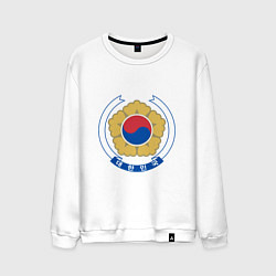 Свитшот хлопковый мужской Корея Корейский герб, цвет: белый