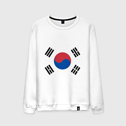 Свитшот хлопковый мужской Корея Корейский флаг, цвет: белый