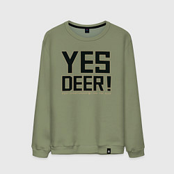 Свитшот хлопковый мужской Yes Deer!, цвет: авокадо
