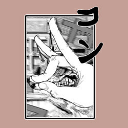 Свитшот хлопковый мужской Chainsaw man Kon, цвет: пыльно-розовый — фото 2