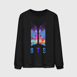 Свитшот хлопковый мужской Logo BTS, цвет: черный