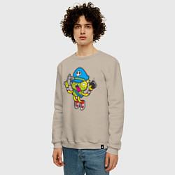 Свитшот хлопковый мужской Crazy Bomberman, цвет: миндальный — фото 2