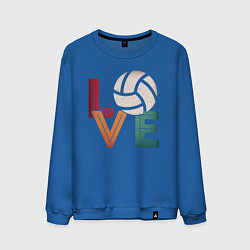 Свитшот хлопковый мужской Любовь - Волейбол, цвет: синий