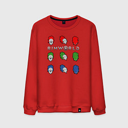 Свитшот хлопковый мужской RimWorld римворлд, цвет: красный