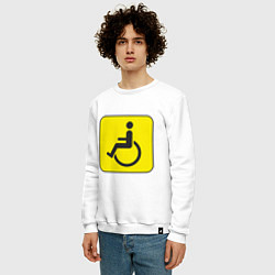 Свитшот хлопковый мужской Знак Инвалид, цвет: белый — фото 2