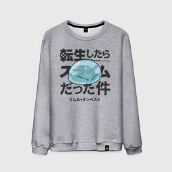 Свитшот хлопковый мужской О моём перерождении в слизь, цвет: меланж