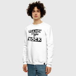 Свитшот хлопковый мужской All you need is rock, цвет: белый — фото 2