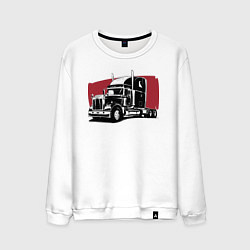 Свитшот хлопковый мужской Truck red, цвет: белый