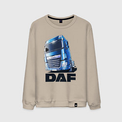 Свитшот хлопковый мужской Daf Truck, цвет: миндальный