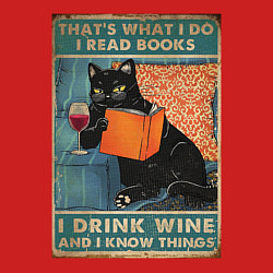 Свитшот хлопковый мужской КОТ УЧЕНЫЙ, цвет: красный — фото 2