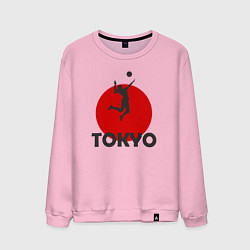Свитшот хлопковый мужской Tokyo Volleyball, цвет: светло-розовый