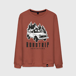 Свитшот хлопковый мужской Niva roadtrip, цвет: кирпичный
