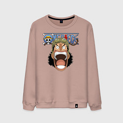 Свитшот хлопковый мужской Усопп One Piece Большой куш, цвет: пыльно-розовый