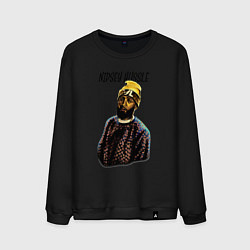 Свитшот хлопковый мужской Hip Hop Hussle, цвет: черный