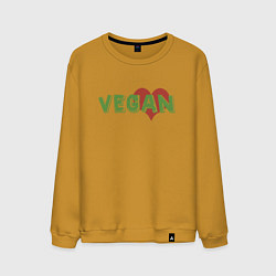 Свитшот хлопковый мужской Vegan Love, цвет: горчичный