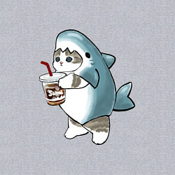 Свитшот хлопковый мужской Котоакула, цвет: меланж — фото 2