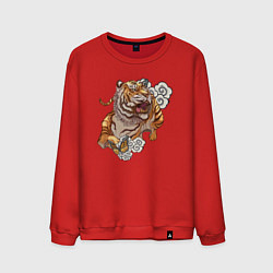 Свитшот хлопковый мужской Год тигра, цвет: красный