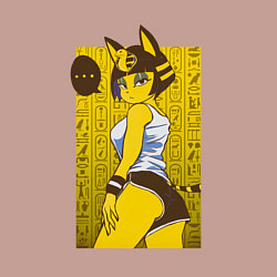 Свитшот хлопковый мужской Ankha waifu, цвет: пыльно-розовый — фото 2