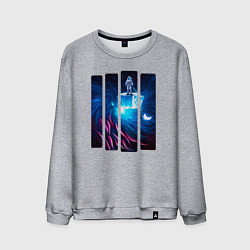 Свитшот хлопковый мужской Космонавт на льдине, цвет: меланж