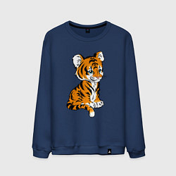 Свитшот хлопковый мужской Little Tiger, цвет: тёмно-синий